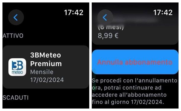 Come disattivare abbonamento iTunes da Apple Watch