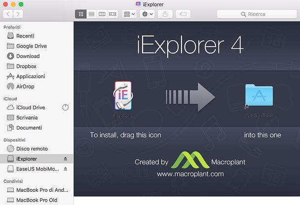 Installazione iExplorer Mac