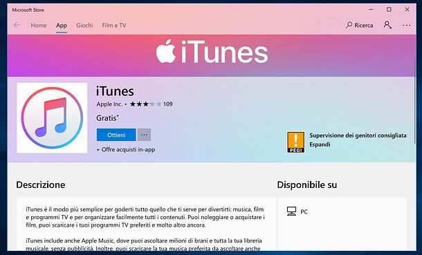 iTunes Microsoft Store