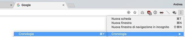 Cronologia Google Chrome
