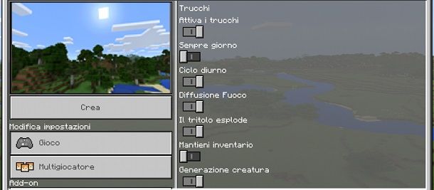 Abilitare trucchi su Minecraft Bedrock Edition