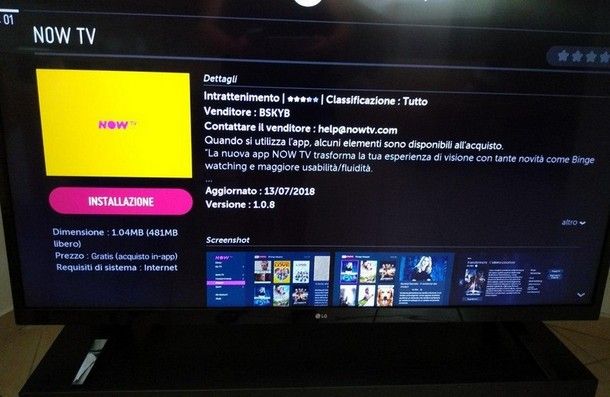 App NOW per TV LG