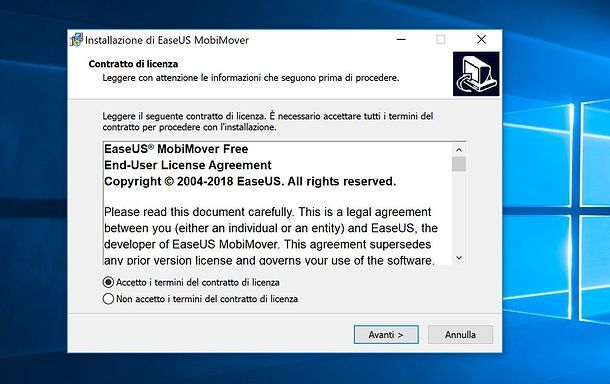Installazione EaseUS MobiMover Free