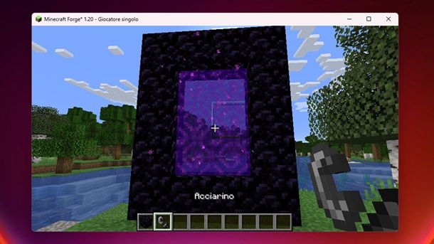 Come accendere il portale del Nether acciarino