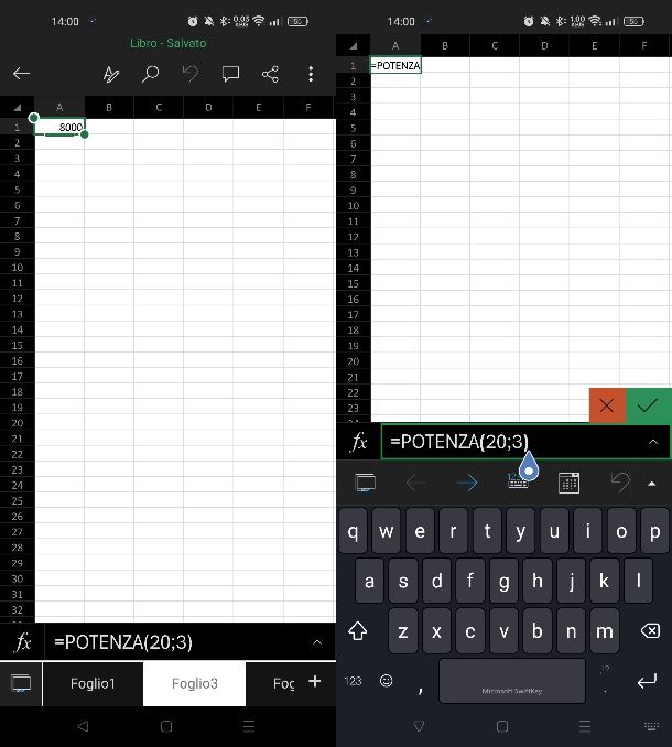 Come elevare alla potenza su Excel