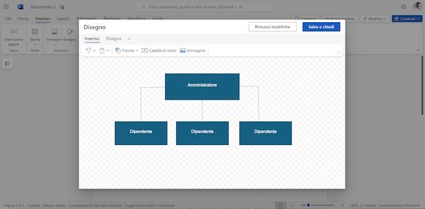 Organigramma Word versione online 