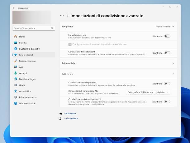 Come escludere un PC dalla condivisione di rete