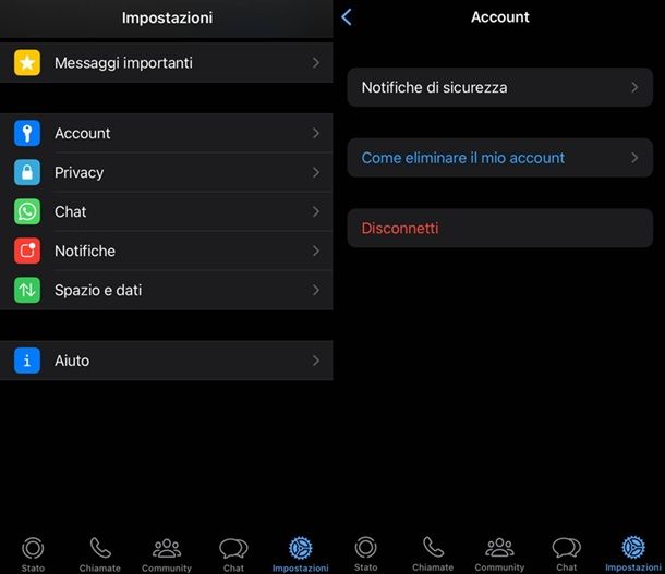 Come eliminare account WhatsApp da un altro telefono iPhone