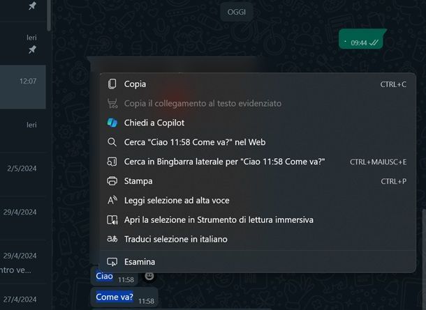 Stampare da WhatsApp Web