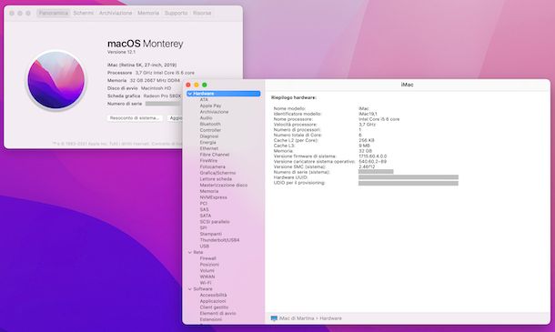 Informazioni di sistema macOS