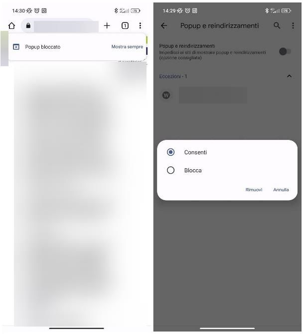 Come sbloccare popup Chrome: Android