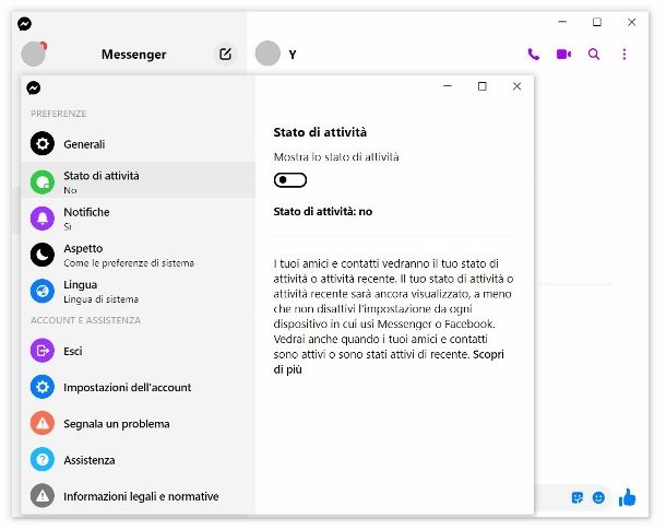 Messenger applicazione computer