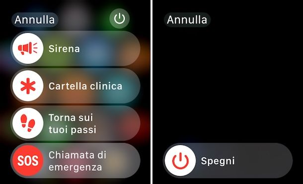 Spegnere Apple Watch