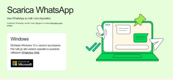 Installare WhatsApp gratis su Windows