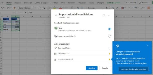 Come mettere password a un foglio Excel