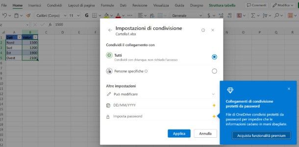 Come mettere password a un foglio Excel