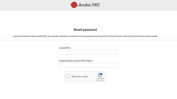 Come recuperare password PEC Aruba