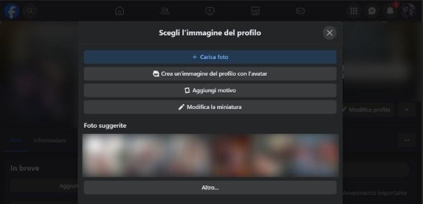 Come modificare immagine profilo Facebook