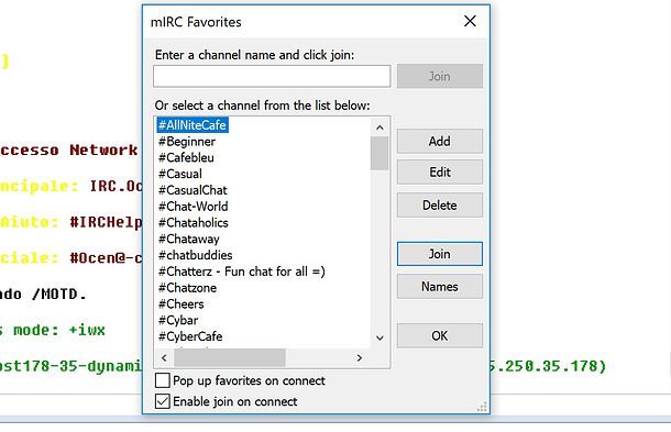 Come configurare server mIRC