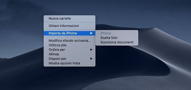 Importa da iPhone macOS Mojave