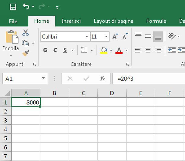 Come elevare a potenza in Excel