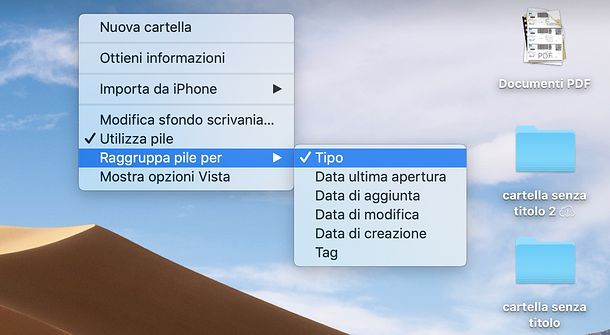 Pile Scrivania macOS Mojave