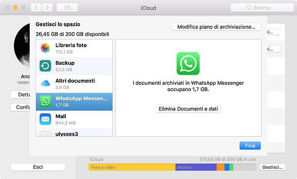 Come cancellare backup WhatsApp da iCloud