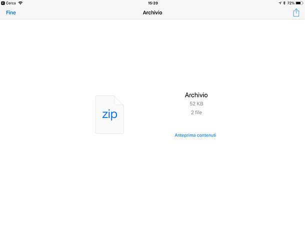 Come unzippare un file con iPad