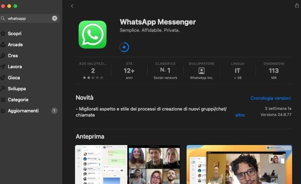 Installare WhatsApp gratis su Mac