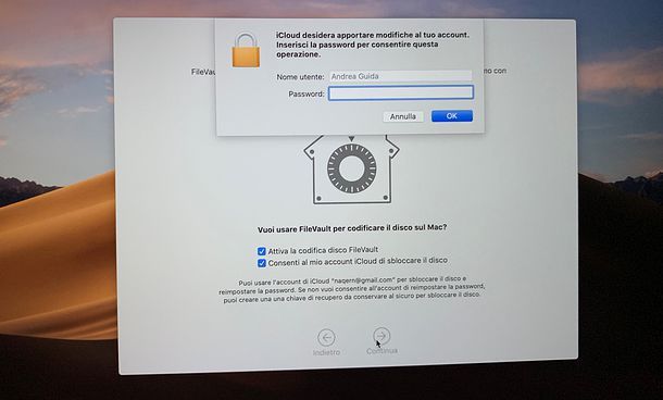 Configurazione macOS Mojave