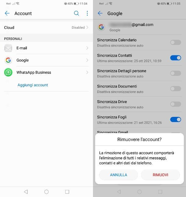 Come uscire dall'account Google su Android