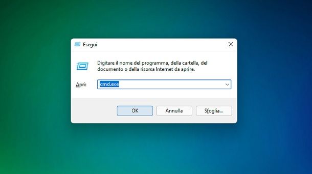 Come aprire il prompt dei comandi con la tastiera Esegui Windows 11