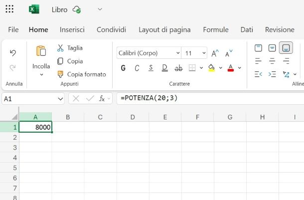 Come elevare alla potenza su Excel