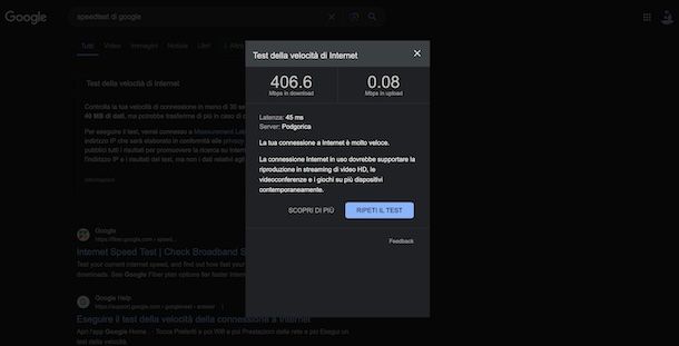 Speedtest di Google