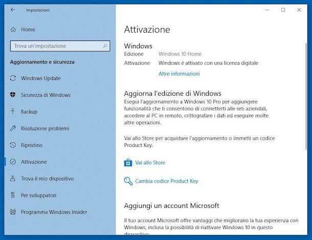 Come sapere se Windows 10 è attivato