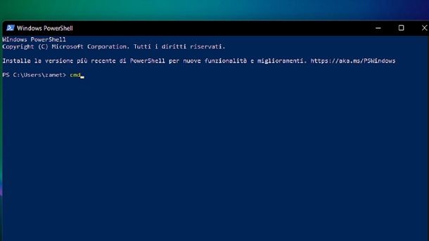 Windows PowerShell Prompt dei comandi Windows 11