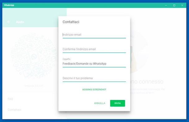 Come contattare WhatsApp