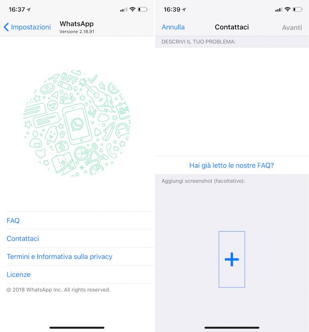 Come contattare WhatsApp
