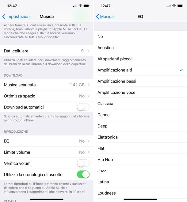 Equalizzatore iOS