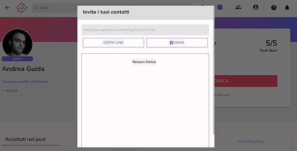 Come invitare contatto