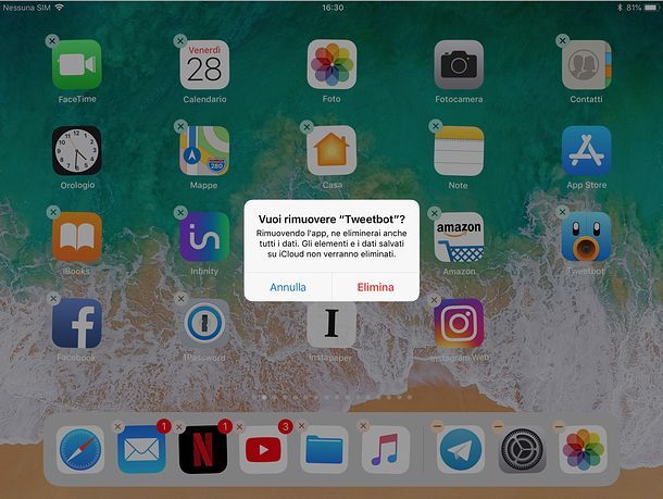 Come eliminare app su iPad