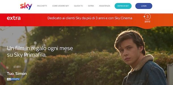 Sky Primafila gratis con Sky Extra
