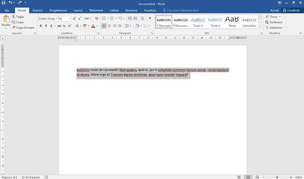 Come selezionare tutto su Word per Windows