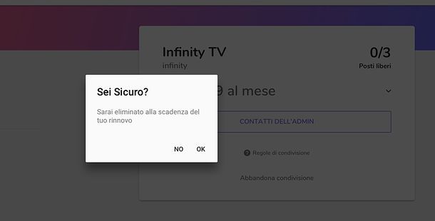 Abbandona condivisione