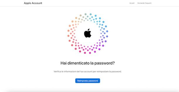 Reset password iCloud 