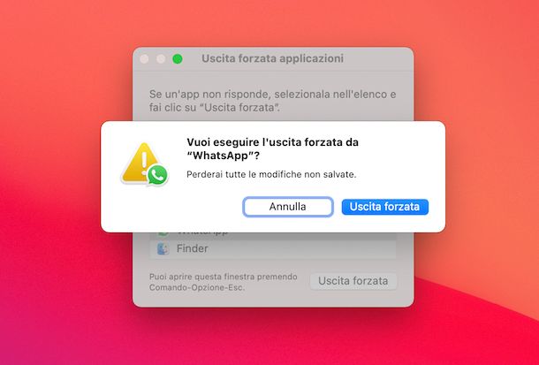 Uscita forzata applicazioni Mac