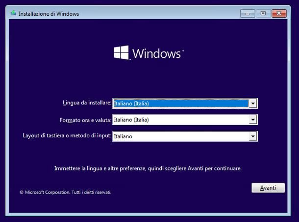 Come installare Windows