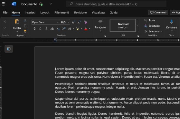 Sillabazione su Word Online