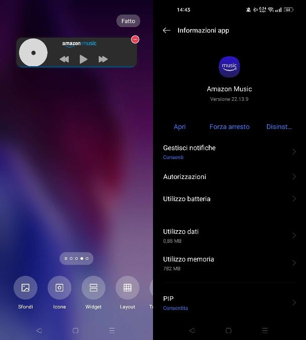 Come disinstallare widget Android