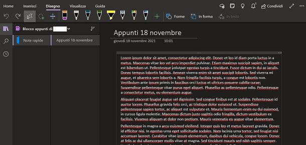 OneNote per Windows 10